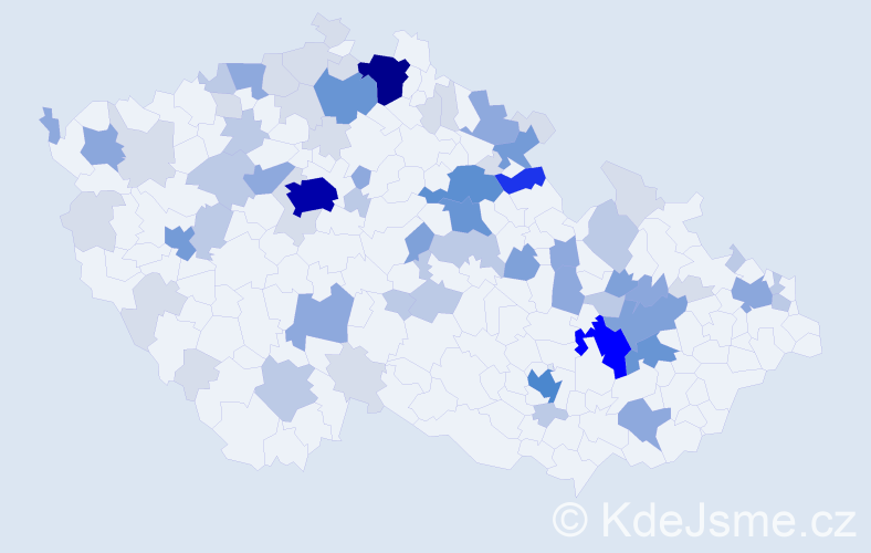 Příjmení: 'Kleinerová', počet výskytů 223 v celé ČR