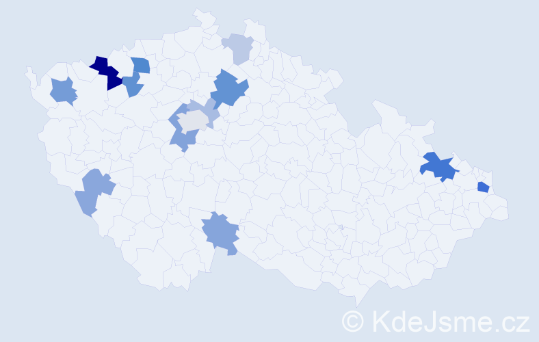 Příjmení: 'Budáč', počet výskytů 29 v celé ČR