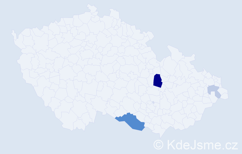 Příjmení: 'Kelo', počet výskytů 8 v celé ČR