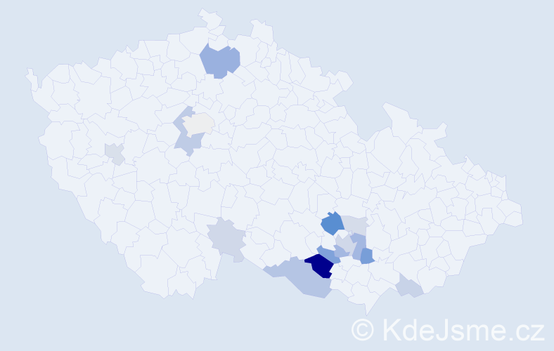 Příjmení: 'Tretter', počet výskytů 40 v celé ČR