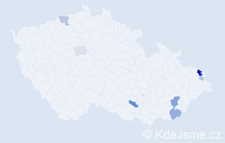 Příjmení: 'Sedláčik', počet výskytů 15 v celé ČR