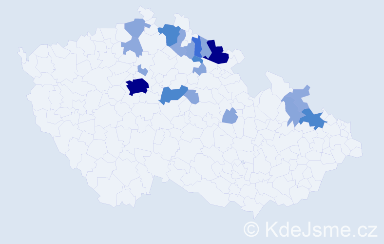 Příjmení: 'Hančil', počet výskytů 59 v celé ČR