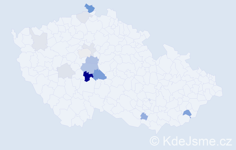 Příjmení: 'Klaudysová', počet výskytů 29 v celé ČR