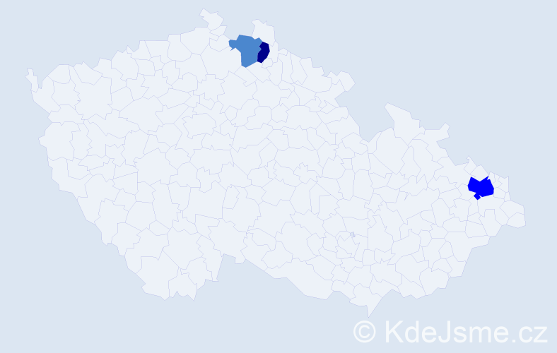 Příjmení: 'Apostolu', počet výskytů 6 v celé ČR