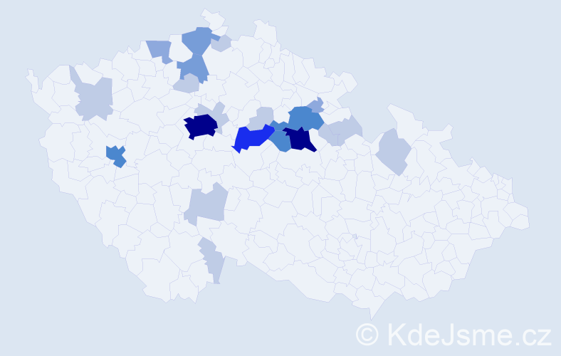 Příjmení: 'Křováková', počet výskytů 62 v celé ČR