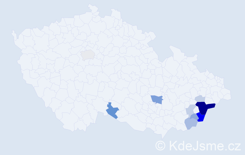 Příjmení: 'Ryza', počet výskytů 37 v celé ČR