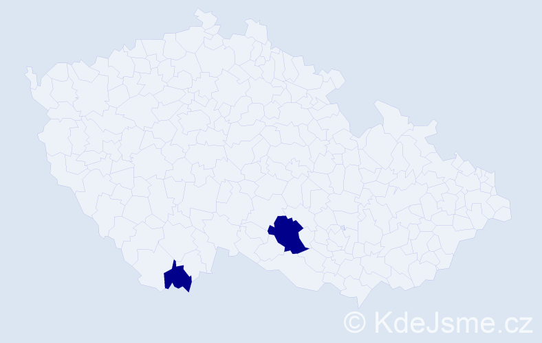 Příjmení: 'Kaboňková', počet výskytů 2 v celé ČR