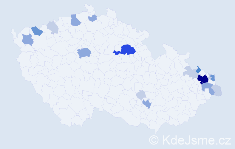 Příjmení: 'Capek', počet výskytů 49 v celé ČR