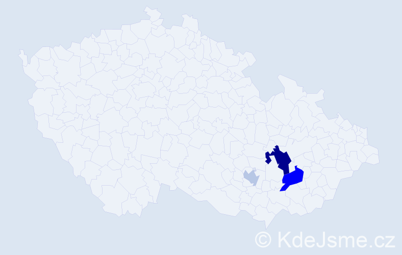 Příjmení: 'Letev', počet výskytů 12 v celé ČR