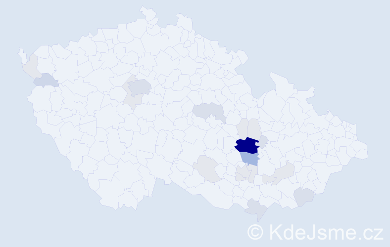 Příjmení: 'Liznová', počet výskytů 73 v celé ČR