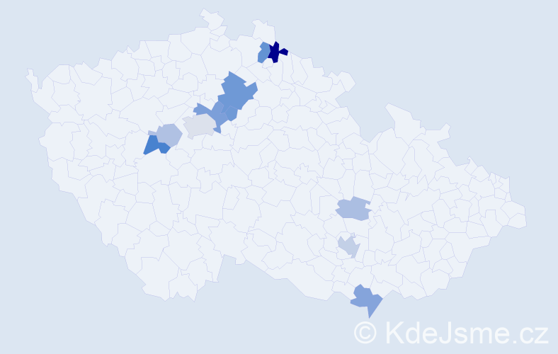 Příjmení: 'Ciprianová', počet výskytů 27 v celé ČR