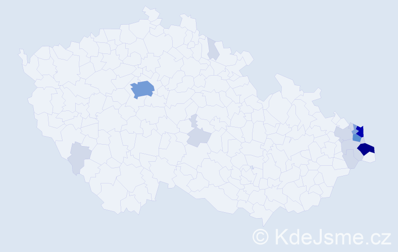 Příjmení: 'Kroczek', počet výskytů 55 v celé ČR