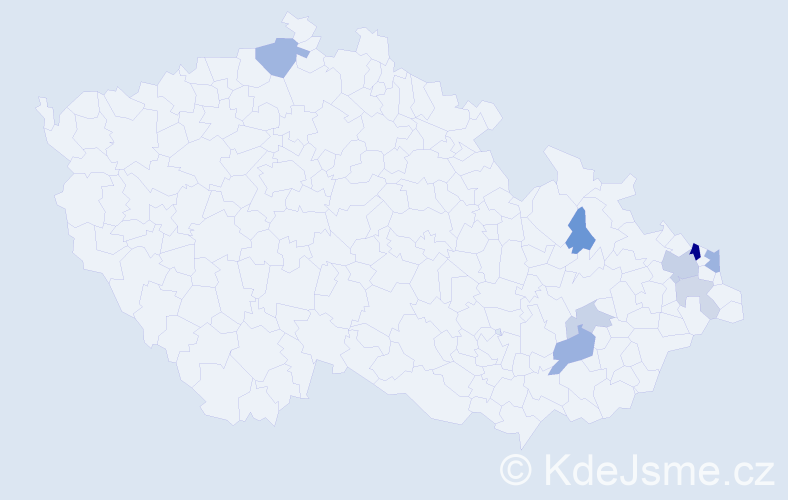Příjmení: 'Kurus', počet výskytů 17 v celé ČR