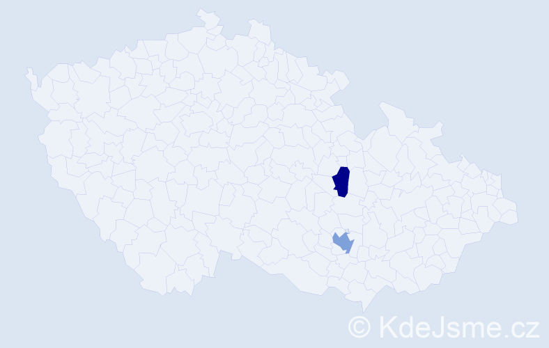 Příjmení: 'Cikrdlová', počet výskytů 3 v celé ČR