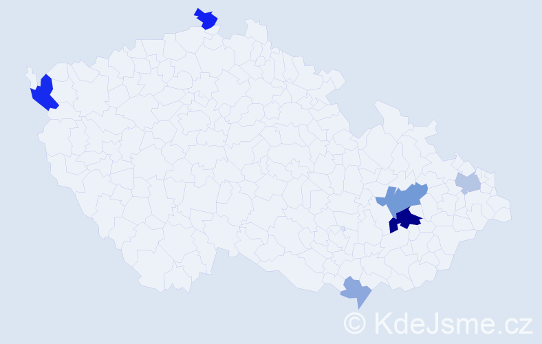 Příjmení: 'Košárová', počet výskytů 17 v celé ČR