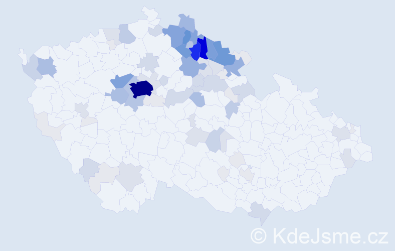 Příjmení: 'Kobr', počet výskytů 369 v celé ČR