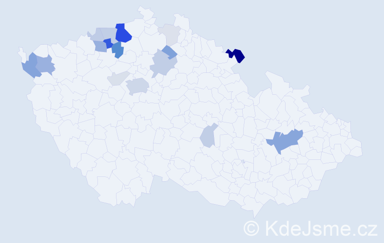 Příjmení: 'Tietze', počet výskytů 59 v celé ČR