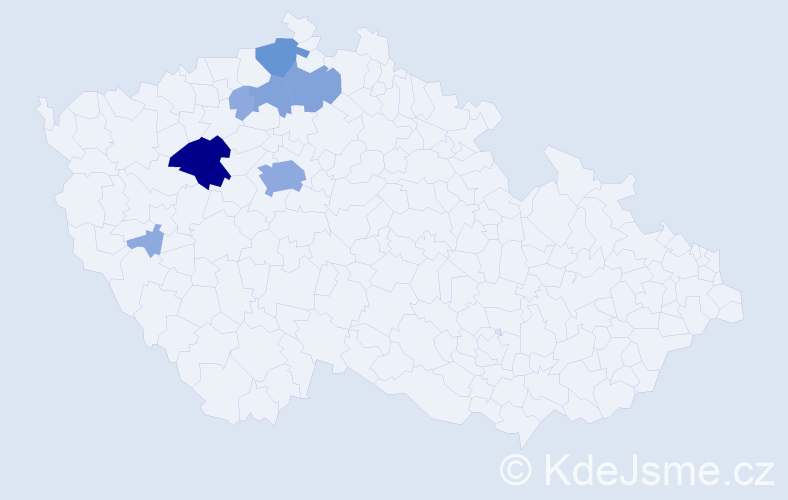 Příjmení: 'Divišovský', počet výskytů 18 v celé ČR