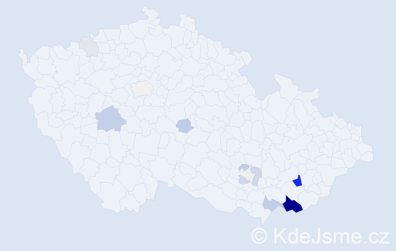 Příjmení: 'Čambala', počet výskytů 44 v celé ČR