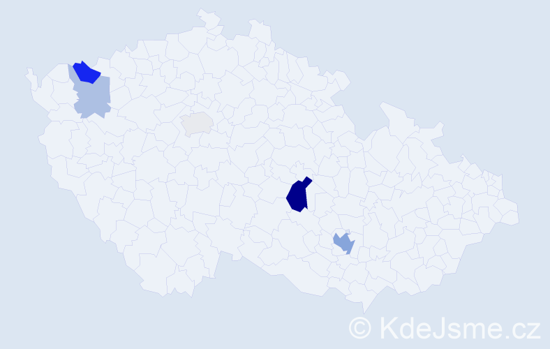 Příjmení: 'Mišinger', počet výskytů 13 v celé ČR