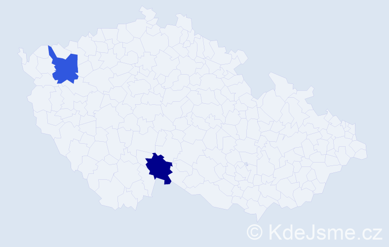 Příjmení: 'Daumann', počet výskytů 2 v celé ČR