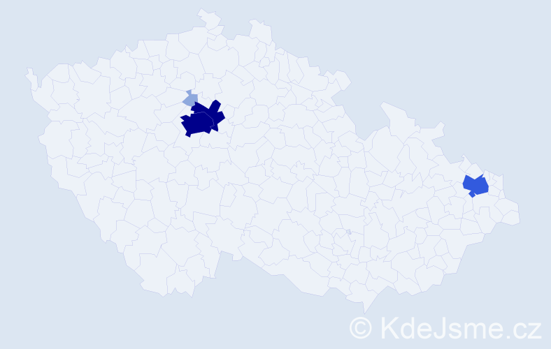 Příjmení: 'Kostych', počet výskytů 14 v celé ČR