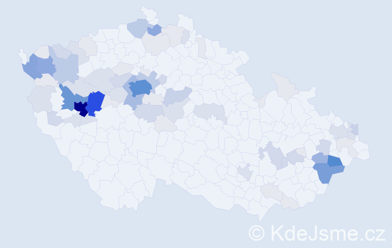 Příjmení: 'Baslová', počet výskytů 287 v celé ČR