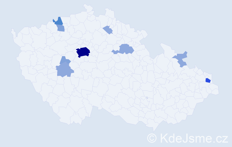 Příjmení: 'Kunik', počet výskytů 25 v celé ČR