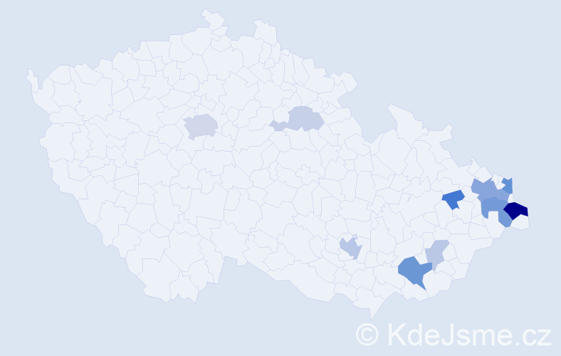 Příjmení: 'Temel', počet výskytů 33 v celé ČR