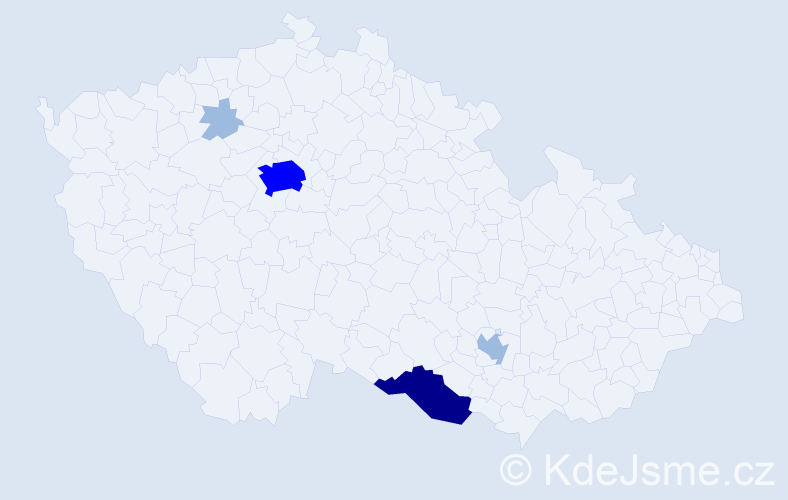 Příjmení: 'Steffelová', počet výskytů 9 v celé ČR