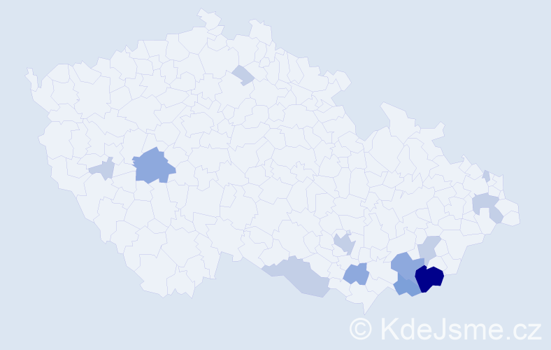 Příjmení: 'Breznická', počet výskytů 27 v celé ČR