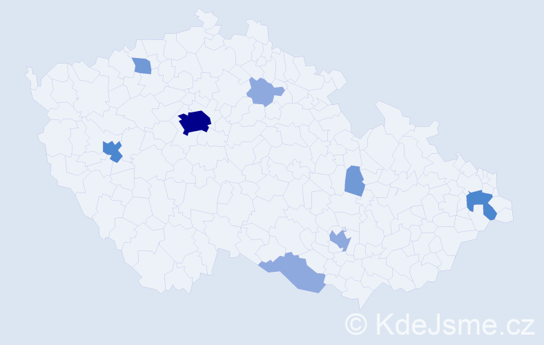 Příjmení: 'Hassanová', počet výskytů 19 v celé ČR