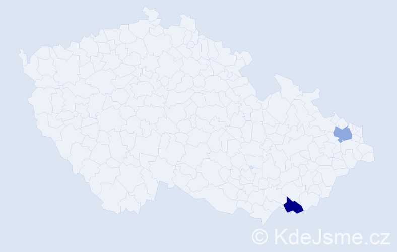 Příjmení: 'Gučová', počet výskytů 6 v celé ČR