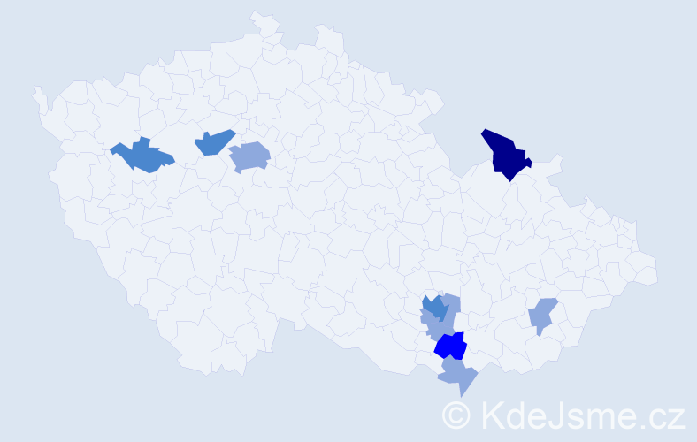 Příjmení: 'Novotňák', počet výskytů 20 v celé ČR