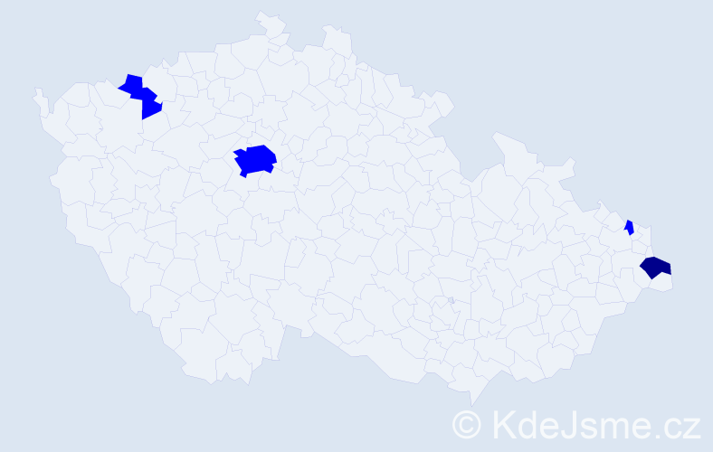 Příjmení: 'Szymaniec', počet výskytů 5 v celé ČR
