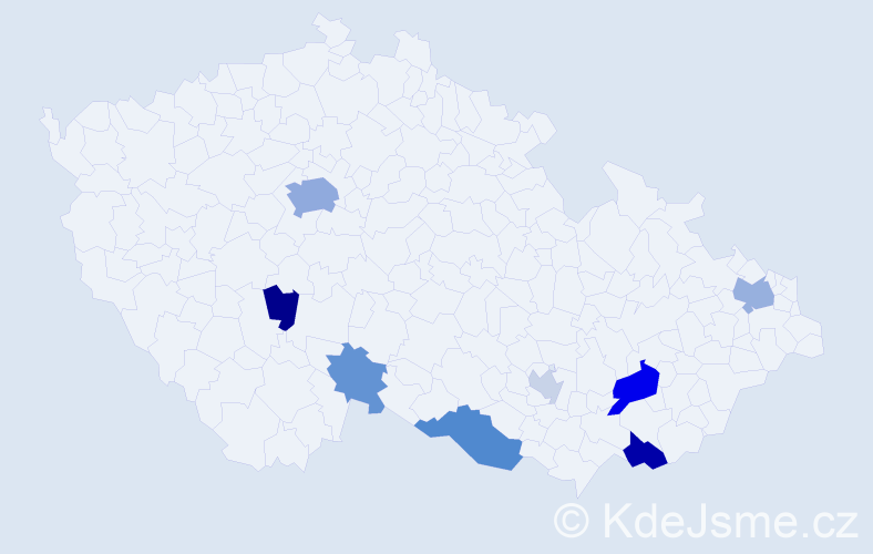 Příjmení: 'Lecian', počet výskytů 19 v celé ČR