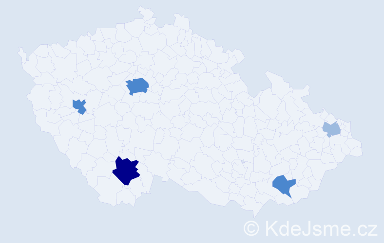 Příjmení: 'Arbet', počet výskytů 11 v celé ČR