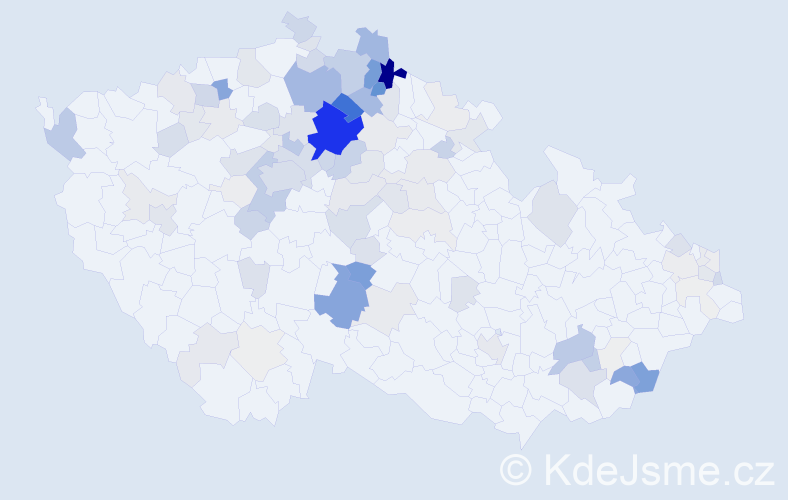 Příjmení: 'Svárovská', počet výskytů 392 v celé ČR