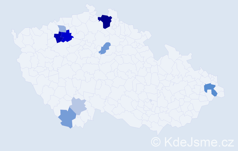 Příjmení: 'Matunák', počet výskytů 20 v celé ČR