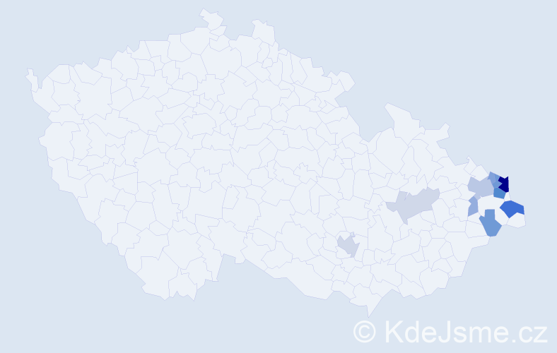 Příjmení: 'Mrajca', počet výskytů 29 v celé ČR