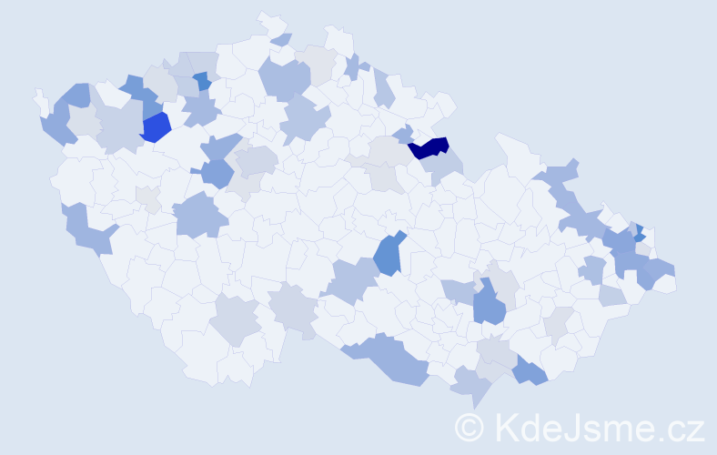 Příjmení: 'Takácsová', počet výskytů 143 v celé ČR