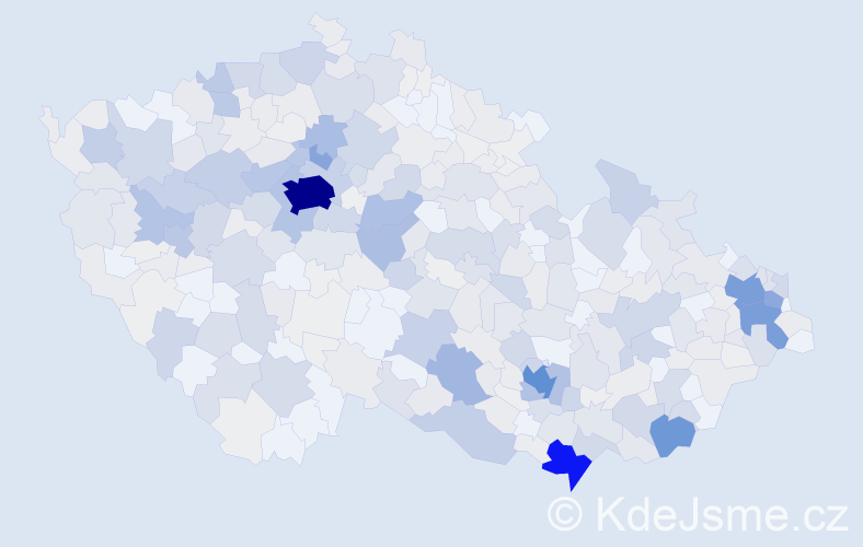 Příjmení: 'Uher', počet výskytů 2041 v celé ČR