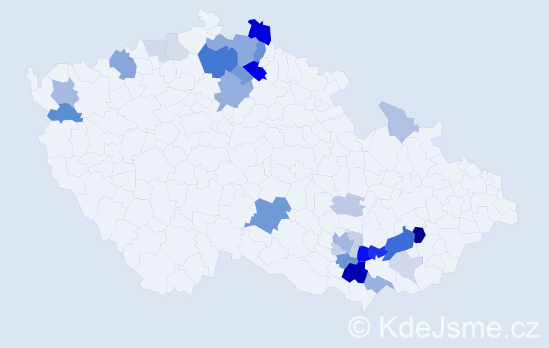 Příjmení: 'Libenský', počet výskytů 80 v celé ČR