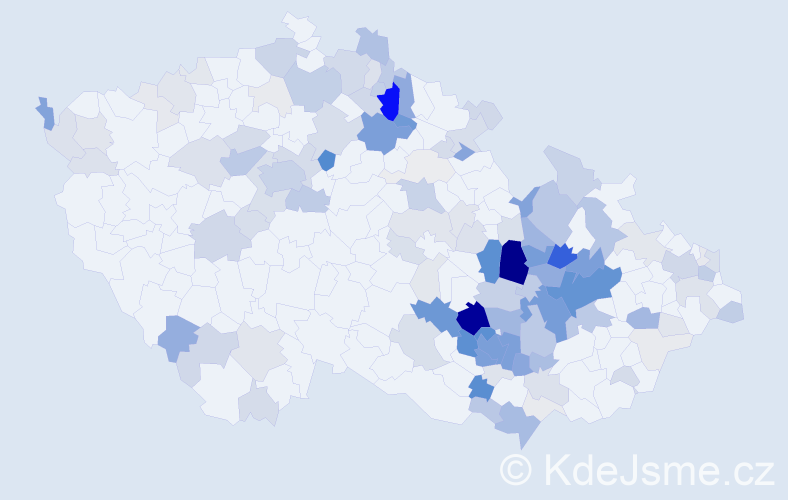 Příjmení: 'Crha', počet výskytů 568 v celé ČR