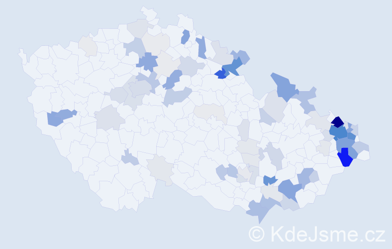 Příjmení: 'Kubina', počet výskytů 358 v celé ČR