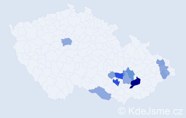 Příjmení: 'Vdolečková', počet výskytů 31 v celé ČR