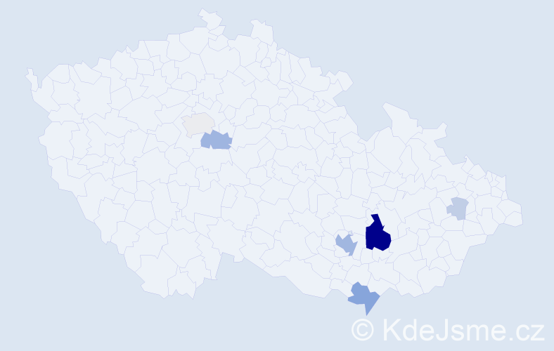 Příjmení: 'Foltánek', počet výskytů 27 v celé ČR