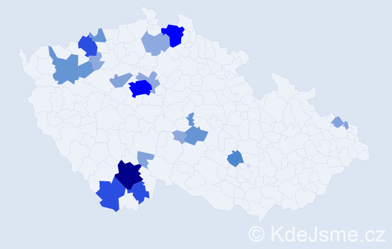 Příjmení: 'Antoni', počet výskytů 63 v celé ČR