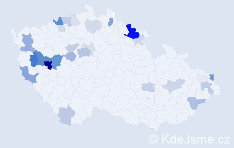 Příjmení: 'Bartovský', počet výskytů 106 v celé ČR