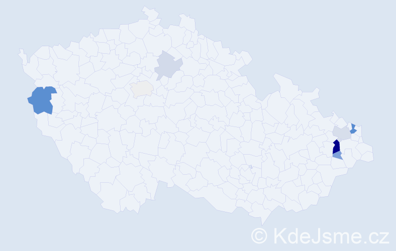 Příjmení: 'Sykalová', počet výskytů 20 v celé ČR